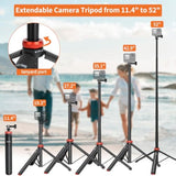 Extendable Selfie Stick Tripod for GoPro DJI Insta360 Up to 50.7 Inch