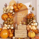 Fall Balloon Arch Kit 139Pcs Thanksgiving Balloon Arch Garland Kit Include Burnt Orange Brown Nude Gold Balloons For Autumn Harvest Thanksgiving Baby Shower Birthday Party Decorations