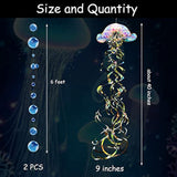 4 Pieces Glitter Iridescent Jellyfish Hanging For Under The Sea Party