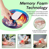 Majestic Dragon Pattern Ergonomic Mouse Pad With Wrist Support, Cute Computer Desk Mouse Pad Set With Gel Wrist Rest For Office Gaming, Soft Non Slip Girly Mousepad For Women