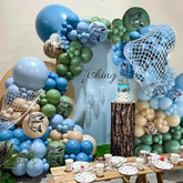 168-pc "Gone Fishing" balloon garland arch for birthday, retirement & baby shower décor