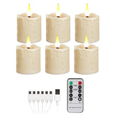 Rechargeable Tea Lights Flickering Timer Flameless Candles with Remote, 6pcs LED Tealight Votive Candles for Halloween Xmas Party Home Decor Wedding Table Centerpieces