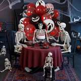 Spooky Halloween Balloon Set: Red, Black, Ghost Print (51PCS)