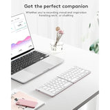 Foldable Bluetooth Keyboard - Portable Wireless Keyboard With Stand Holder, Re