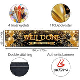 Well Done Congratulations Banner - We Are so Proud of You - Graduation Decorations for Prom - 6 x 1.3ft (Black and Gold)