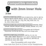 Large Size 6 Pairs Triple Flange Compatible With Shure Se215 Pro Ear Tips, Noise Reduce With 2Mm Connector Hole Eartips Earbuds Compatible With Etymotic Research/Klipsch/Westone - L Black