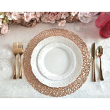 Occasions 10 Pieces Pack Pressed Vinyl Metallic Placemats/Wedding Accent Centerpiece Placemat (Spring, Rose Gold)