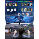 Xxl Mouse Pad With Phone Holder, Rgb Desk Mat With 15W Fast Charging, Led Large Gaming Mouse Pad With 11 Lights Colors, Long Mouse Pads, Waterproof Non-Slip Desk Pad For Gamer Esports Pros