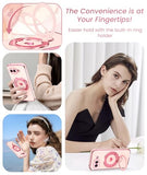for Google Pixel 10a Cute Love Heart Kickstand Woman Girls Phone Case with Screen Protector: Luxury Plated Gold Edge Slim Soft TPU Full Camera