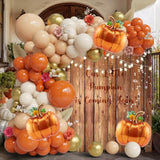 Fall Balloon Arch Kit: Pumpkin Foil, Orange, Nude, Gold, White (135pcs)