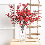 10 Pcs Babys Breath Artificial Flowers Real Touch Fake Red Flowers Silk Plants For Christmas Home Decor Indoor Floral Arrangement Table Centerpieces Halloween Decor (Red, 10)