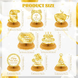 Retirement Honeycomb Centerpieces with 8 Table Toppers & Paper Clips Large Gold White Double Sided Cardstock Happy Farewell Party Decorations Going Away Supplies for Women Men Coworker Boss