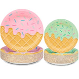 100PCS Ice Cream Party Plates - Disposable Tableware Set for 50 Guests