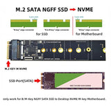Cy B+M Key Ngff Sata Ssd To M.2 M-Key Nvme Motherboard Desktop Adapter Convert