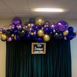 Purple Black And Gold Balloon Arch Kit Graduation Balloons Garland Black Metallic Dark Royal Purple Gold Confetti Balloon For Women Grad Class Of 2025 Decor Wednesday Birthday Baby Shower Party