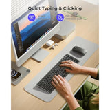 seenda Bluetooth Keyboard and Mouse for Mac, SKM64-2 Multi-Device Rechargeable Slim Wireless Keyboard Mouse Stainless Steel Full Size, Compatible with MacBook Pro/Air, iPad, Mac - Space Gray