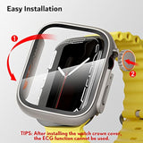 Compatible For Watch Series 7/8/9 45Mm Hard Case With Tempered Glass Screen Protector, Unique Design Hard Pc Cover, Bumper Full Coverage Accessories For Iwatch 7/8 45Mm