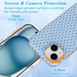 Magnetic Polka Dot Phone Case for iPhone 15, Blue, Fashion Cute Design