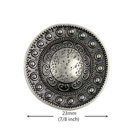 10 Pieces Beads Around The Dome Metal Shank Buttons. 23Mm (7/8 Inch) (