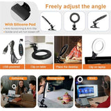 Dimmable 3200K-6500K LED Ring Light Clip-On for Laptop, Phone, and Monitor