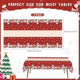 Christmas Decorations Christmas Tablecloth Disposable Plastic Tablecloth Rectangular 3 Pack 54"X108", Xmas Table Cover Party Decorations Indoor Outdoor Table Decoration Party Supplies Backdrop Banner