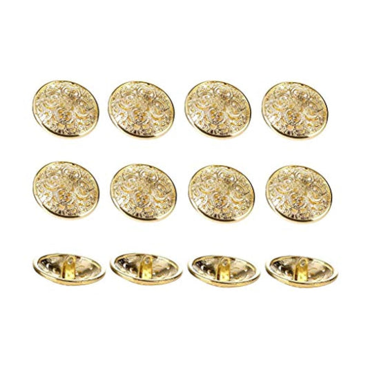 12 Pcs Flowery Openwork Metal Shank Buttons Craft For Diys Sewing Embe