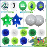 50Pcs Golf Birthday Party Decorations Golf Themed Party Supplies Includes Print Balloon Foil Balloon Cake Topper Banner Paper Pompoms