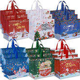 18Pcs Extra Large Christmas Gift Bags, 15.7'' X 14.2''X 5.9'', Christmas Tote Bags With Handles, Non-Woven Reusable Shopping Bags For New Year, Xmas'S Party Supplies Decorations