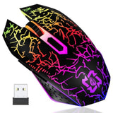 Bluetooth Wireless Gaming Mouse, 2.4G Cordless Rgb Rechargeable Pc Game Mouse, Black