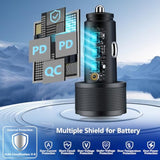 Usb C Car Charger, 2Pack 3-Port 67W Dual Pd Usb-C&Usb-A Car Power Cigarette Lighter Usb Charger 3 In 1 Pd/Qc Type C Fast Car Charging For Iphone 16 16 Pro 15 14 13 12/Galaxy S25 S24/Pixel/Ipad