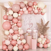 136pcs Boho Dusty Rose Pink Blush White Balloon Arch Kit for Wedding & Party