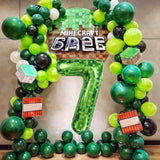 40-Inch Giant Green Pixel Miner Balloon – Number 7 for Mining Theme Party