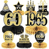 60th Birthday Table Centerpieces 1965 Vintage Party Decor for Men & Women (9PCS)