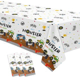 Monster Truck Birthday Decorations Tablecloth - Disposable Monster Truck Birthday Party Supplies Table Cover For Kids - 3 Pack (54In X 108In)