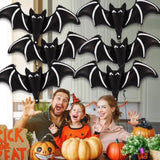 6 Pcs Giant Black Bat Balloons, 48 Inch Mylar for Halloween Party Decor