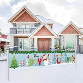 Pace Love Joy Happy Holidays Banner, Blue Merry Christmas Yard Banner, Xmas Holidays Christmas Decorations 2026 Outdoor Indoor