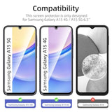 3-Pack Samsung Galaxy A15 4G/5G Tempered Glass Screen Protector Bubble-Free