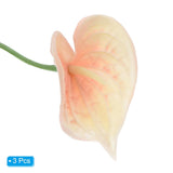 13" Artificial Anthurium Lily Flowers, 3 Pack Permanent Flower Floral Arrangements Bouquet For Home Decor Bridal Wedding Festival Party, Light Orange