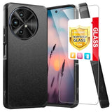 Compatible For Tcl 50 Xl 5G Case, Tcl 60 Xl Nxtpaper 5G Case, With Tempered Glass Screen Protector, Dual Layer Hybrid Magnetic Support Shockproof Heavy Duty Cover Phone Case (Black)