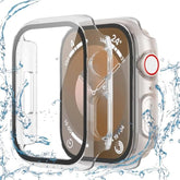 2 Pack Waterproof Case Compatible With Apple Watch 44Mm Se3/Se2/Se/6/5/4 With Tempered Glass Screen Protector, Full Protective Hard Pc Bumper Face Cover For Iwatch 44 Mm Clear*2