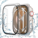 2 Pack Waterproof Case Compatible With Apple Watch 44Mm Se3/Se2/Se/6/5/4 With Tempered Glass Screen Protector, Full Protective Hard Pc Bumper Face Cover For Iwatch 44 Mm Clear*2