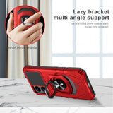 For Cricket Icon 6 Case/Att Verge Case With Screen Protector,Dual Layer Military Grade Protection With Ring Stand,Rugged Shockproof Corner Silicone Phone Case For Icon 6/At&T Verge Red