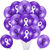 100 Pcs Cancer Awareness Purple Ribbon Balloons Domestic Violence Awareness Alzheimers Balloons Arch For Pancreatic Cancer Ribbon Party Purple Decorations Supplies