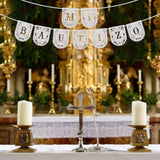 Mi Bautizo Banner – God Bless Sign for Baptism & First Communion Décor