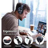 Bluetooth Headphones Over Ear, 60 Hours Playtime Foldable Headphones Wireless Bluetooth Hifi Stereo Deep Bass With 6 Eq Modes, Adjustable Lightweight Headset With Microphone, Fm, Sd/Tf For Adults