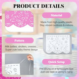 6 Pack 98.43 Ft Baby Shower Papel Picado Mexican Banner Cielito Lindo Party Plastic Fiesta Banner Talavera Theme Decorations For Baby Shower Party Hanging(Pink And White)