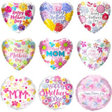 Mothers Day Balloons Kit 18'' Happy Mother’S Day Foil Balloons Flower Aluminum Balloons Set For Mothers Day Party Decoration Birthday Holiday Celebration Supplies (9Pcs)