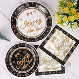 New Year Party Supplies with Plates, Cups, Napkins, and Cutlery for 24 Guests