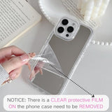 Mirror Case For Iphone 14 Plus/15 Plus, Mirror For Girls Women Makeup,Cute Glossy Hard Back + Raised Edge Phone Bumper, Anti-Drop Shockproof Protective Case For Iphone 14/15 Plus-Clear