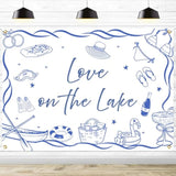 Love on the Lake camping bachelorette party backdrop 7x5ft for photos